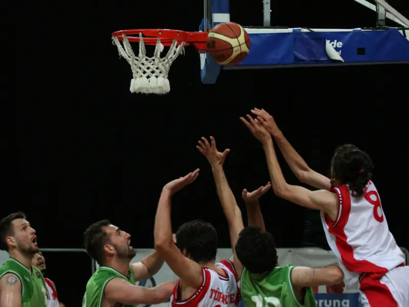 Ball on a way to a basket. Turkey - Slovenia