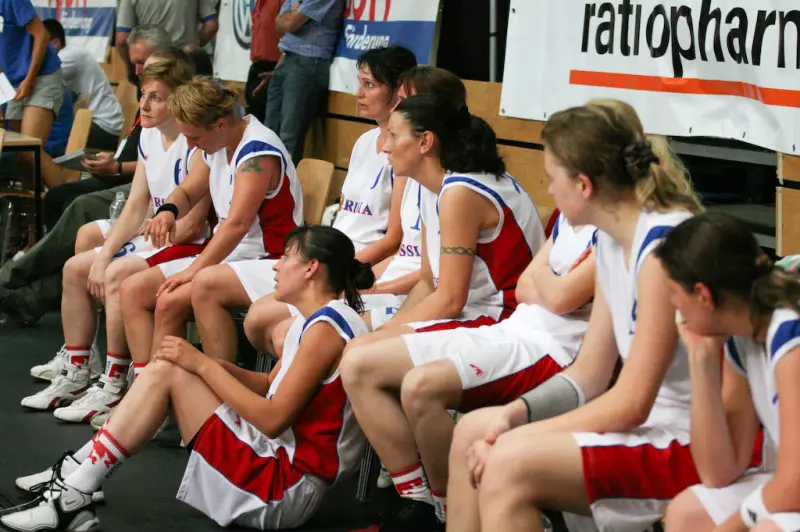 Team of Russia during a time-out